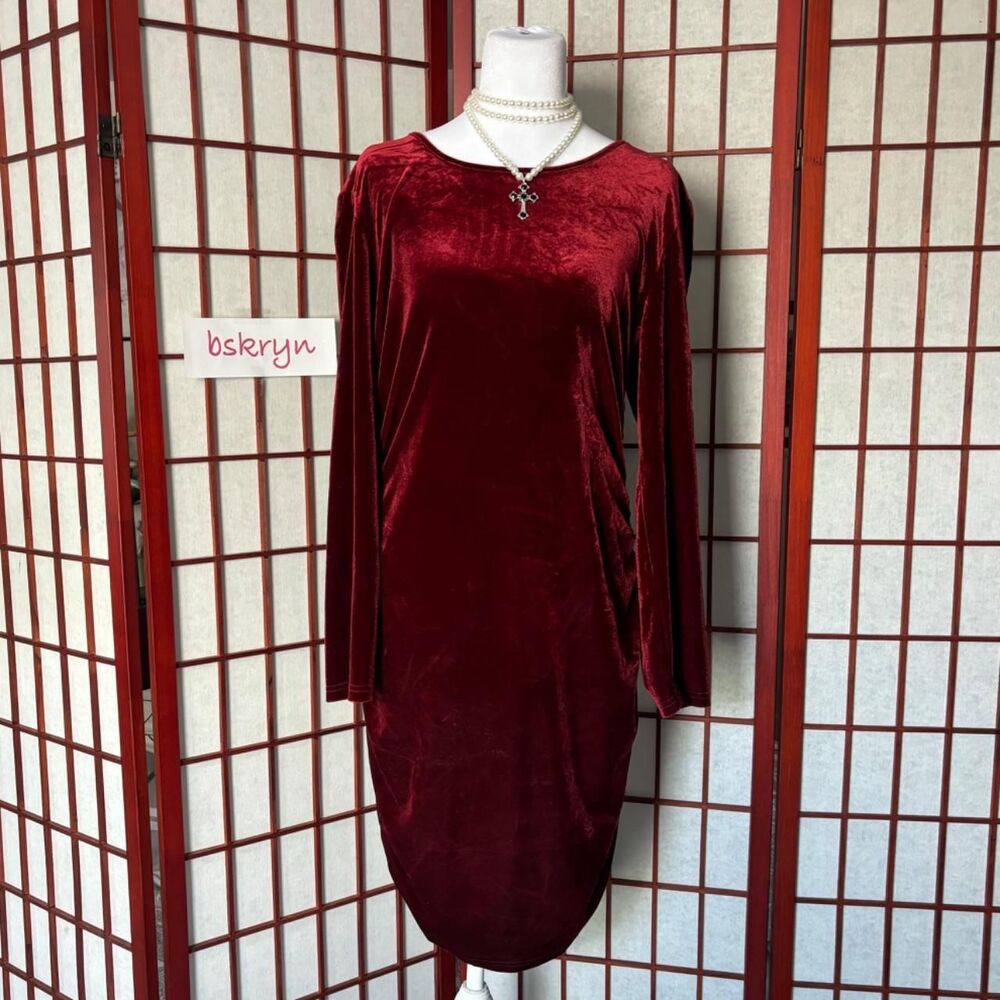 Shein-curve-plus Women's Red and Burgundy Going-out-dresses